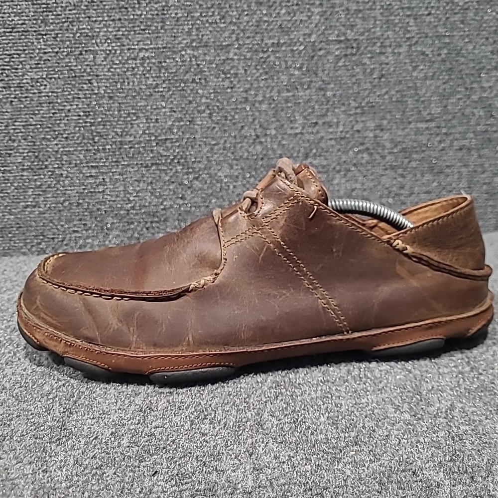 Olukai Men's Ohana Brown Leather Lace Up Convertible‎ Loafers Size US 11 - Picture 9 of 14